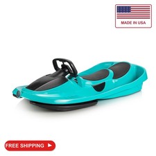 Gizmo Riders Snow Sled for Kids, Adults - Toboggan Sled, Easy Turning Steering W
