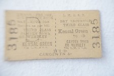 1940 Camden Town or Wembley to Kensal Green LMS Railway Train Ticket Ref M