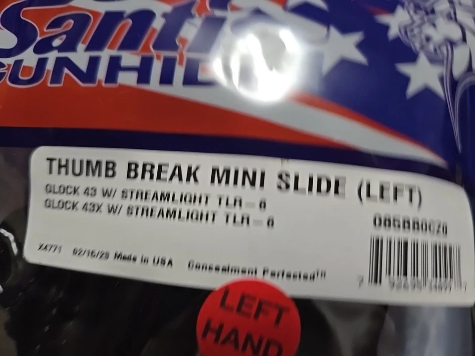 Desantis. Thumb Break Mini Slide Glock 43x  With Tlr-6 Left Handed  - Image 2 of 4