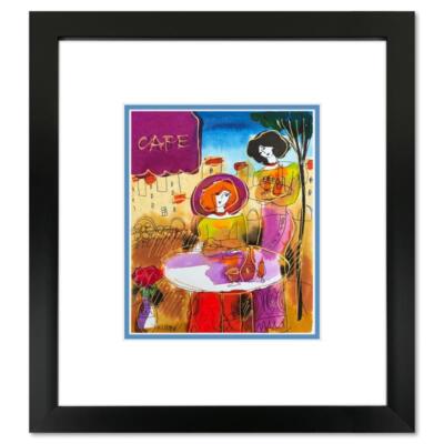 Moshe Leider, Framed Original Mixed Media Watercolor Painting, Hand Signed