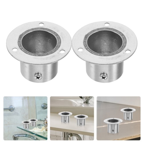 4Pcs Stainless Steel Closet Pole Socket Practical Shower Curtain Rod Base
