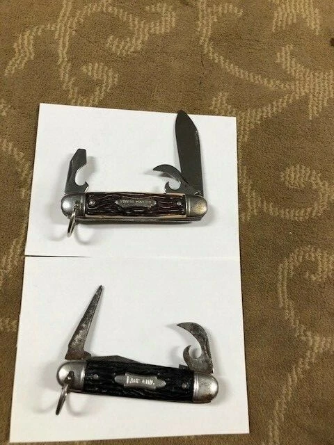 CUCHILLO COLONIAL HECHO EN EE. UU. FOREST MASTER/KAMP KIN CAMPING BOLSILLO PLEGABLE VINTAGE Foto 3 de 3