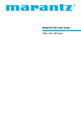 Operating Instructions for Marantz ST-15 S1