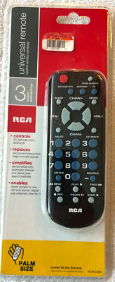 Universal Remote Control - Palm Sized -3 Device - RCA RCR503BR - New in Box!