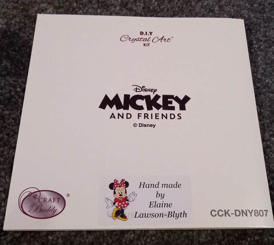 Handmade Minnie Mouse Crystal Art Card With Pencil Age 5 - Image 4 of 4