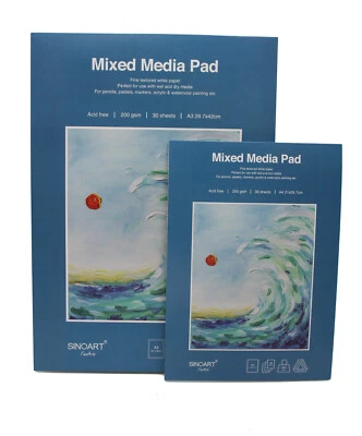 PAINTERSISTERS Malblock Mixed Media A3 & A4 für Acryl, Aquarell, Kohle, Pastell, Kohle Malen