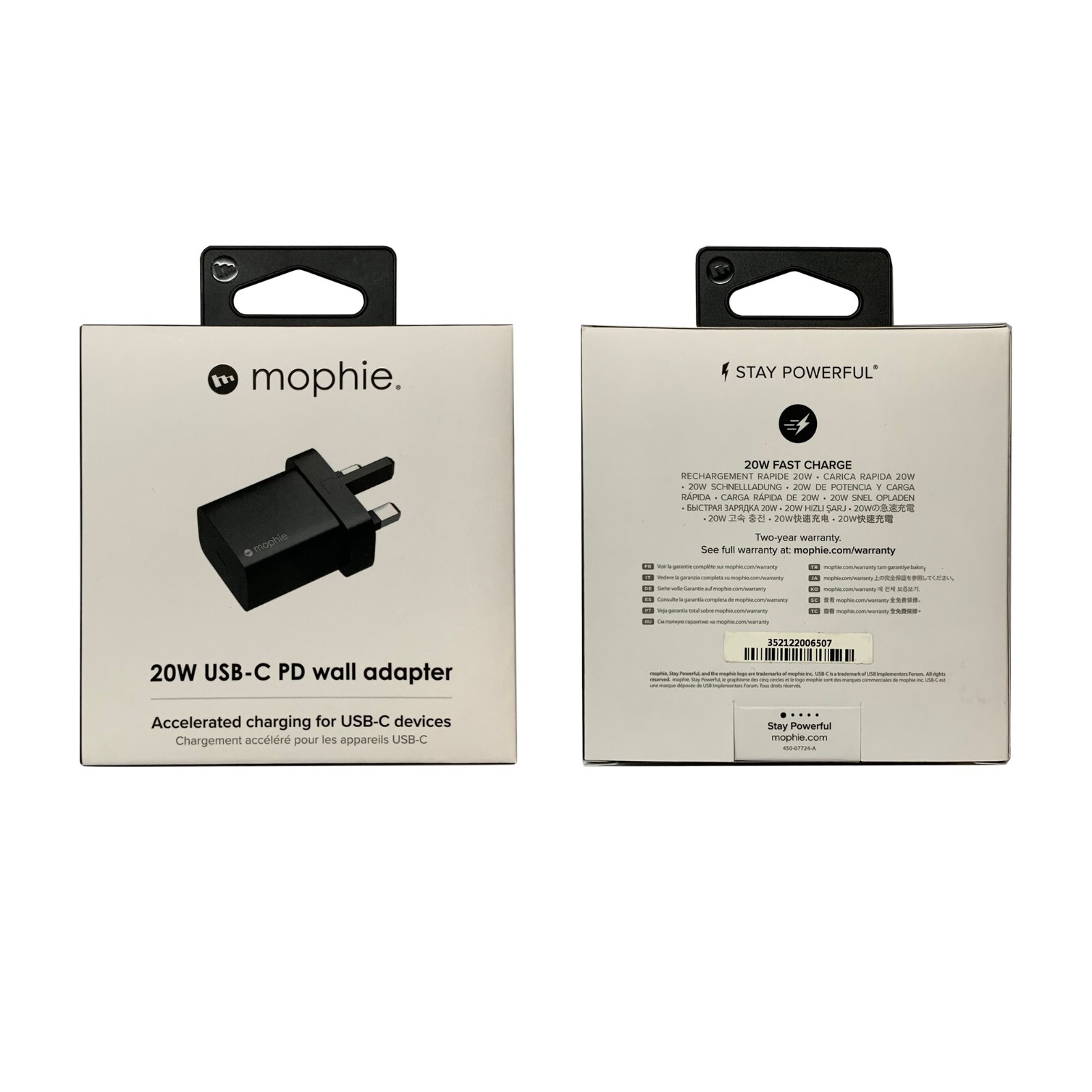 mophie Charger 20W Quick Charge USB C UK Mains Plug Only In Black eBay