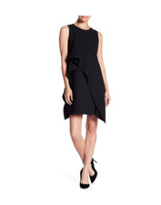ELIZA J SLEEVELESS ASYMMETRICAL BLACK SHEATH DRESS sz 10