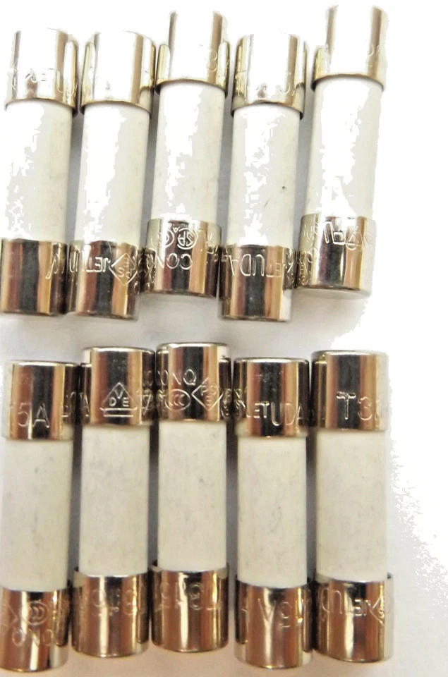 CONQUER , LITTELFUSE , BUSSMAN Fuse 3.15a 20mm HBC Antisurge/ Time delay T3.15A H 250v Ceramic x10pcs