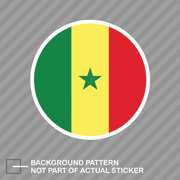 Round Senegalese Flag Sticker Decal Vinyl Senegal SEN SN