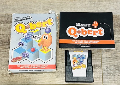 Q-Bert (Atari 2600, 1983) *CARTRIDGE MANUAL & BOX* qbert