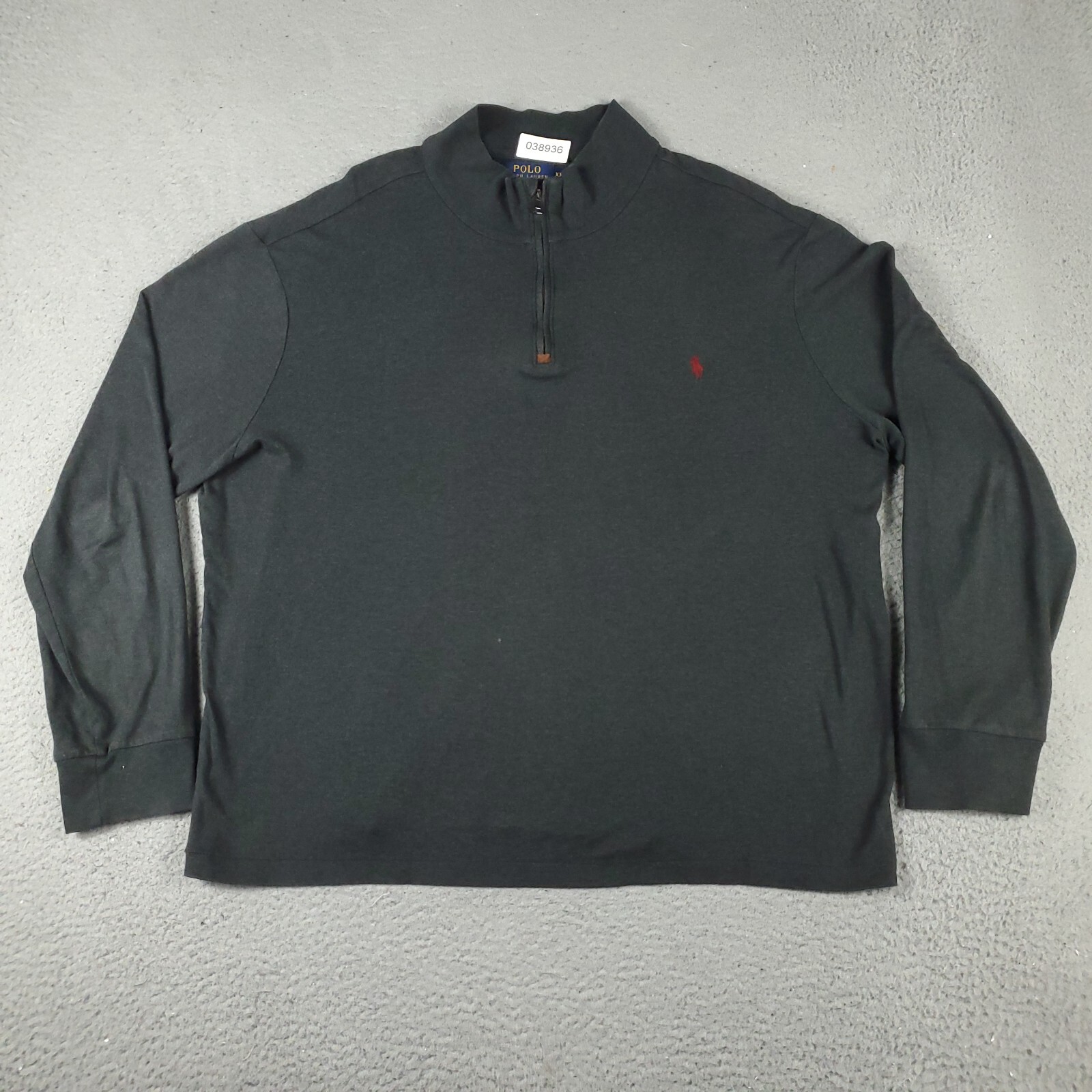 Maglione Ralph Lauren uomo 2XL grigio pony 1 4 zip pullover felpa