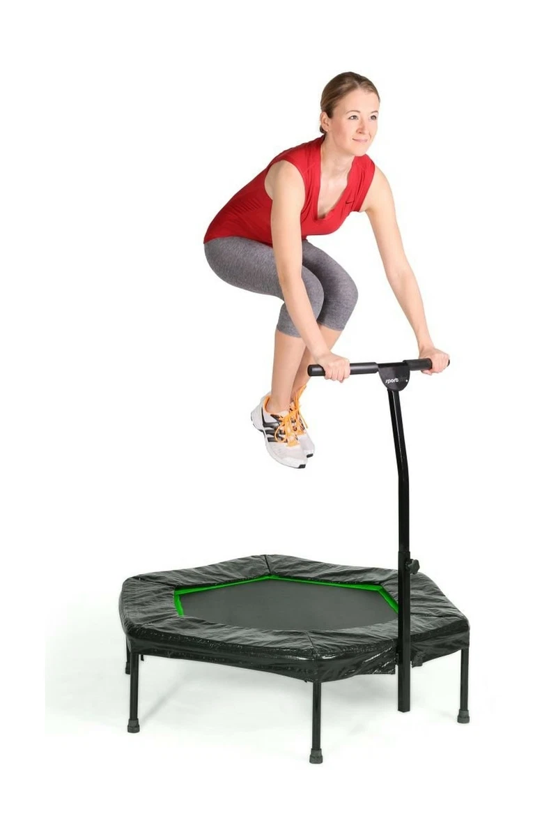 Sportplus Silent Fitness Mini Trampoline with Adjustable Handrail Bar –  Indoo