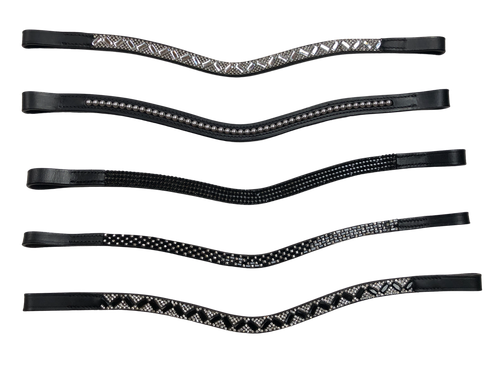 Ensemble 5x1 cuir canal vide bride frontal 10 MM toutes tailles