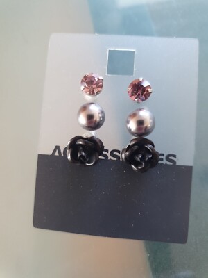 Damen Ohrringe Neu Modeschmuck 3er Set Stecker