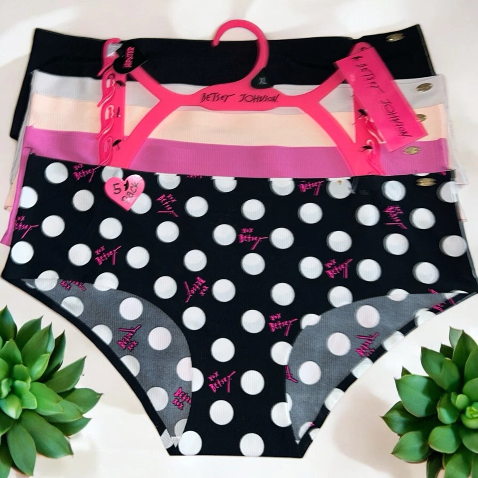 BETSEY JOHNSON 5 Pack- Hipster Barely There No Lines~Multicolor~Panty Sz. XL $52 - Image 3 of 4