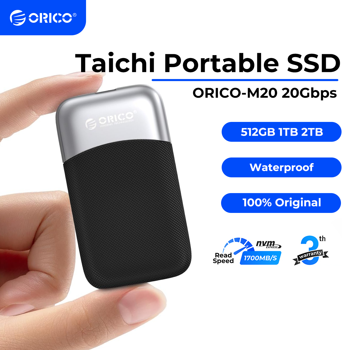 ORICO External Hard Drive 1TB 512GB 500MB/S Portable SSD USB Type- C  for PC