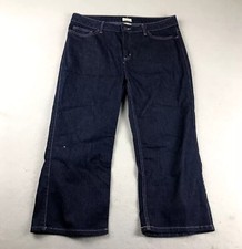 LL Bean Jeans Womens 16 Regular Blue Denim 5 Pockets Straight Leg Capris