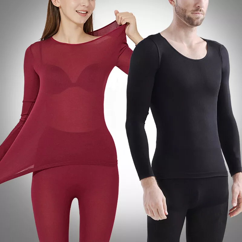 Women Men Ultra-thin Winter Long Thermal Underwear Set Thermo Winter Clothes