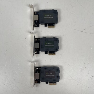 Lot of 3 EDUP Gigabit Ethernet PCI-E Low Profile Network Cards 10/100/1000Mbps