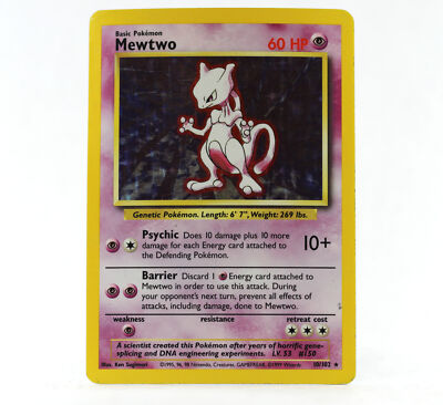 Pokemon TCG Mewtwo Holo Base Set Pokemon Card 10/102 | eBay