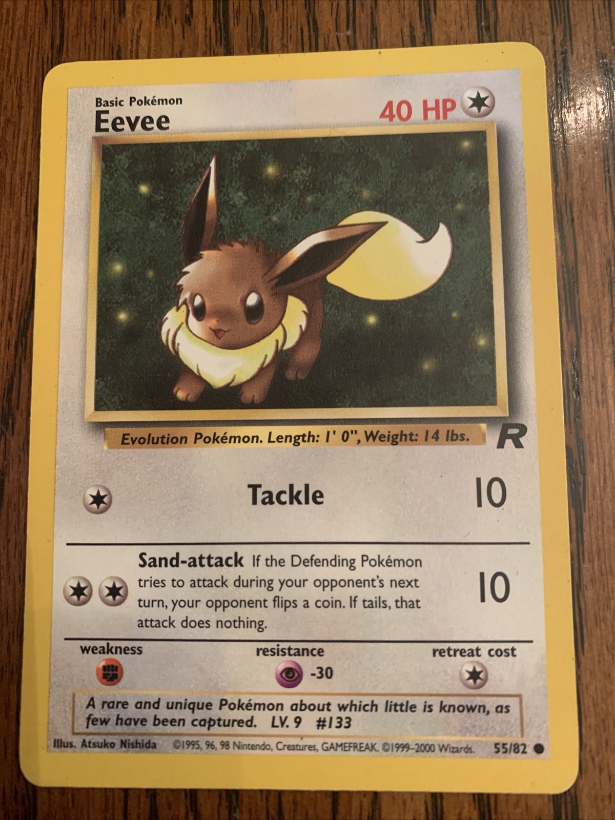 1st Edition Eevee 55/82 - Team Rocket - Pokemon Card - Near Mint (NM)