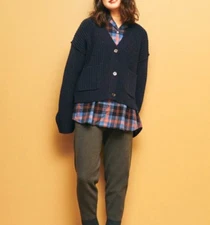 UNIQLO J W ANDERSON Women Plaid Casual Button up Shirt Loungewear Size XL