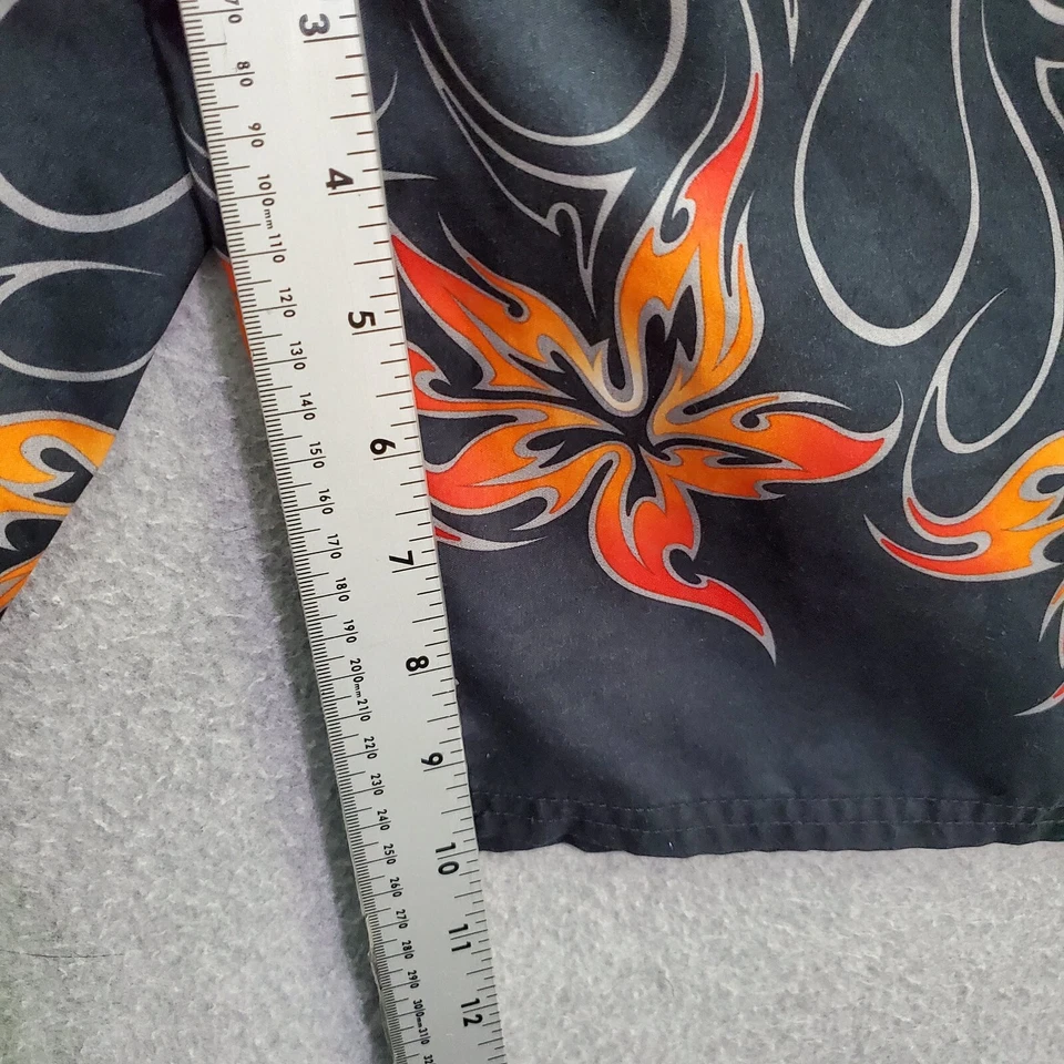 OP Hombres Traje de Baño 34 Negro Flaming Boardshorts Logo Y2K Surf Playa Foto 3 de 4