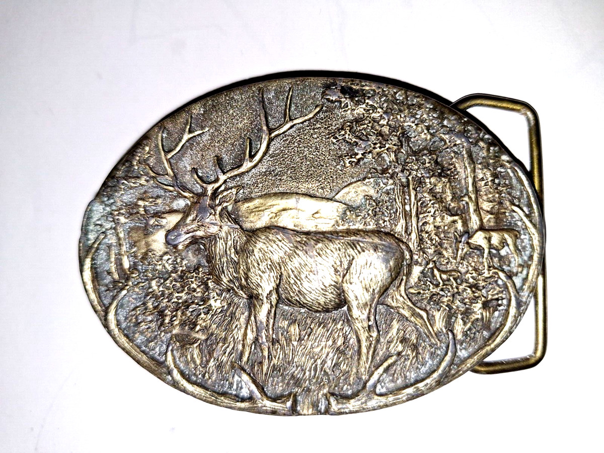 Rare vintage bronze hand carved buckle by Paula Freed Ultra Ent. inc. Denver CO View 3