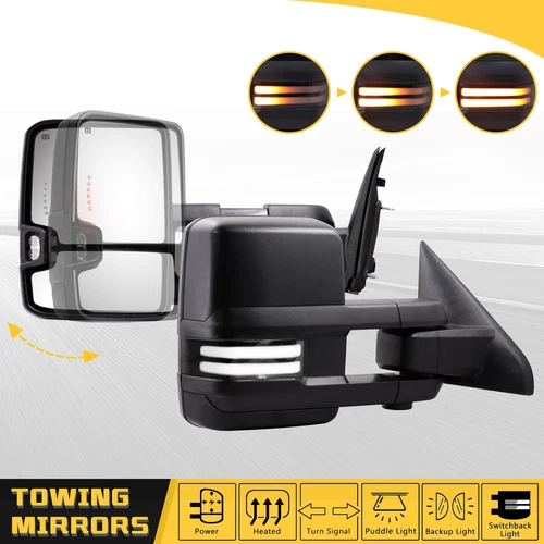 Tow Mirrors Power Fold Switchback For 2009-2018 Dodge Ram 1500 10-18 2500 3500