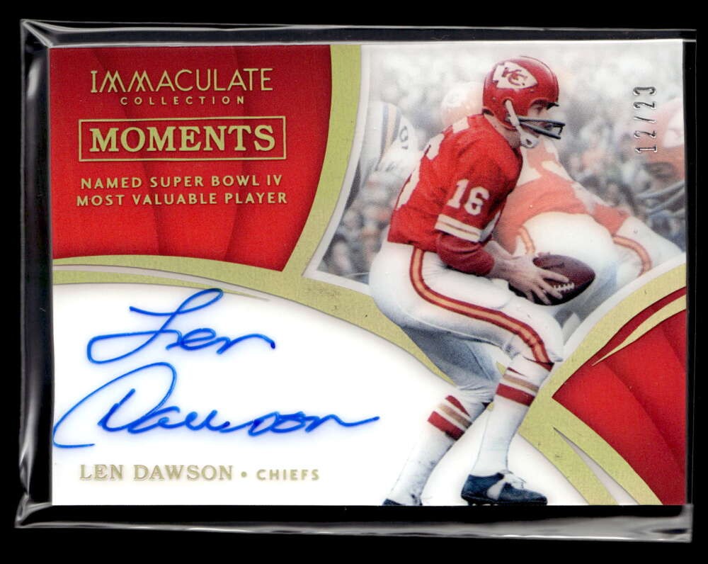 2018 Panini Immaculate Collection Len Dawson Moments Autograph /20 SE2848