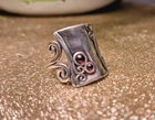 Vintage Unique Booklike Signed A.S Israel Artisan Design Sterling Silver Ring