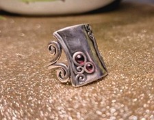 Vintage Unique Booklike Signed A.S Israel Artisan Design Sterling Silver Ring