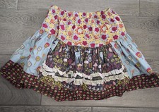 Matilda Jane Character Counts Heart Soul Pride Wonder Floral Tree Blue Skirt 6