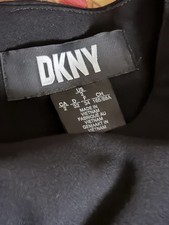 DKNY Women's Black Short Sleeve Ruched Dress Size 2 Little Black Dress