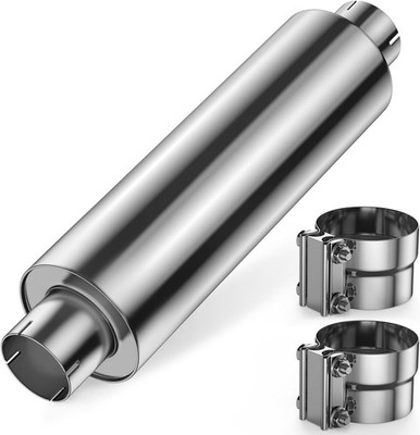 5'' Inlet 5'' Outlet Straight Through Diesel Muffler 30'' Stainless Steel Exhaust