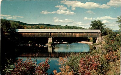Blair covered bridge, Pemigewassett River, Campton, New Hampshire. Postcard