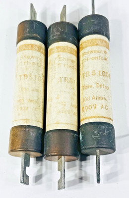 Lot of 3 each Gould Shawmut Trionic TRS100R 100 Amp Fuses