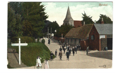 Gedruckte Postkarte von Bersted in Sussex in gutem Zustand