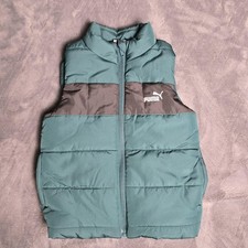 Puma Vest Toddler 4T Green Black Colorblock Puffer Quilted Full Zip Unisex