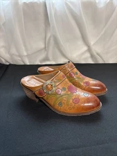 L'Artiste Spring Step Brown Floral Mules Size 39