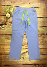 NEW FIGS Women  s Kade Scrub Pants XS/P Lavender Dew Knit Drawstring