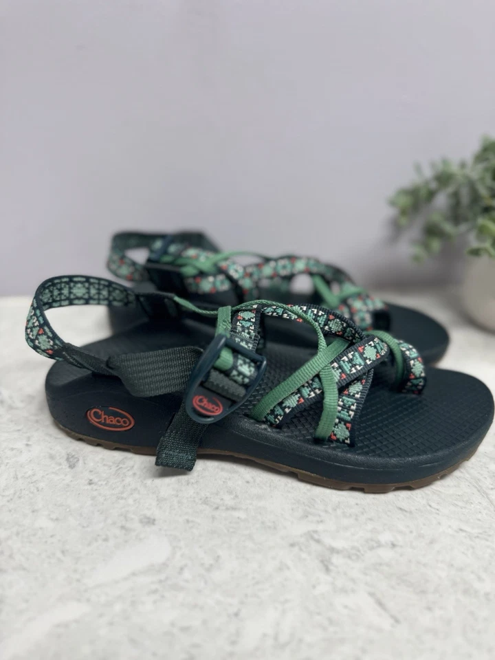 Sandalias Chaco Yampa Talla 7 Mujer Verde Punta Ajustable Lazo Foto 3 de 4