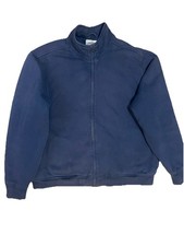 L.L. Bean Katahdin Iron Works Men's Fleece Full Zip Sweatshirt Navy Blue L