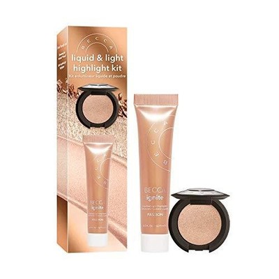 Becca Liquid & Light Highlight Kit Shimmering Skin Perfector & Pressed Powder
