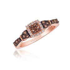 Le Vian 14K Rose Gold Ring for Women 0.51 cts White Chocolate Diamonds Size 3