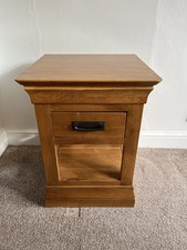 Solid wood small side table with drawer. Great condition