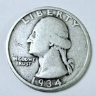 1934-P - SILVER QUARTER - WASHINGTON - 90% SILVER - #5943