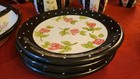 Gibson Elite Floral Ceramic Tea Set Teapot Cups Plates Platter Black White — photo 7