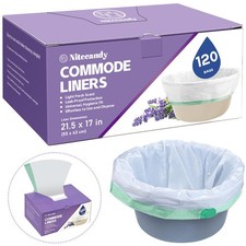 Commode Liners Bedside 120 Count Universal Fit Disposable Toilet Bags Portable